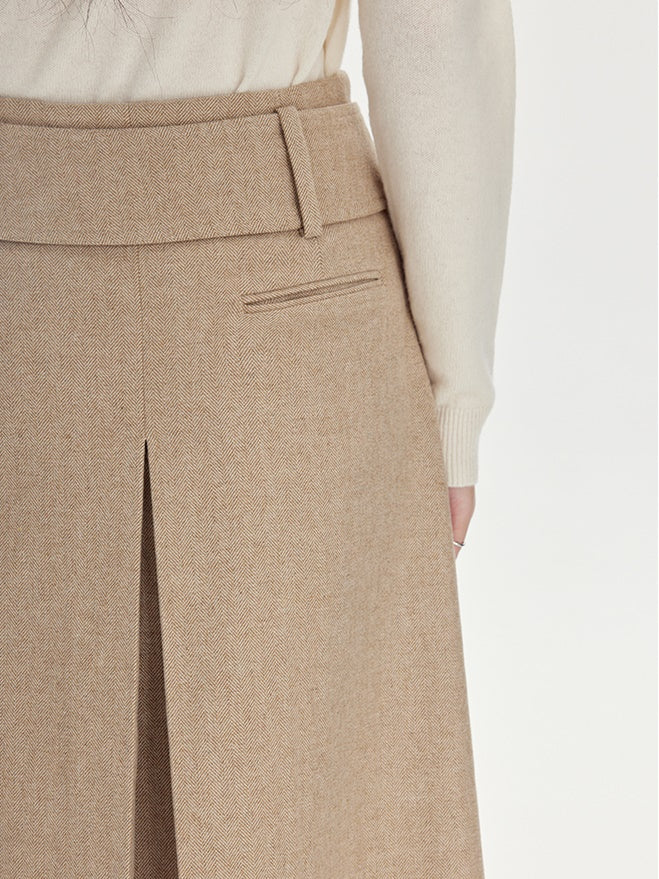 Woolen Pleated Skirt