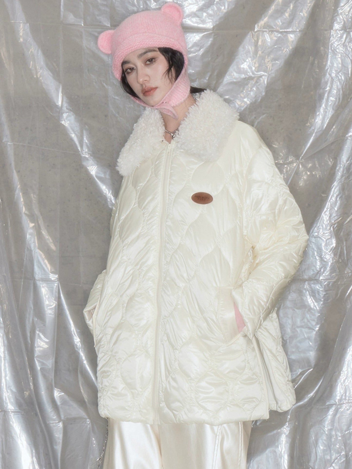 Fur Lapel Gourd Pattern Warm Padded Coat