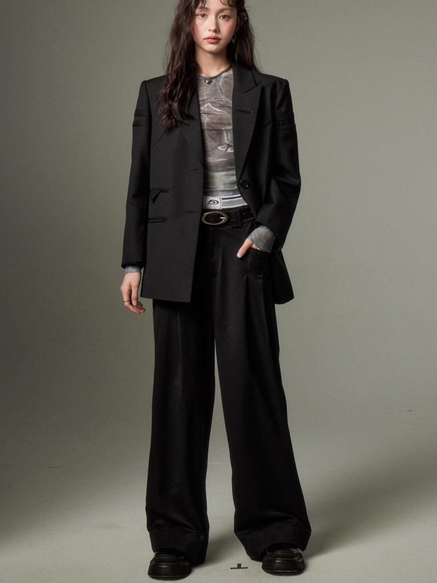 Double Waist Wide Leg Pants