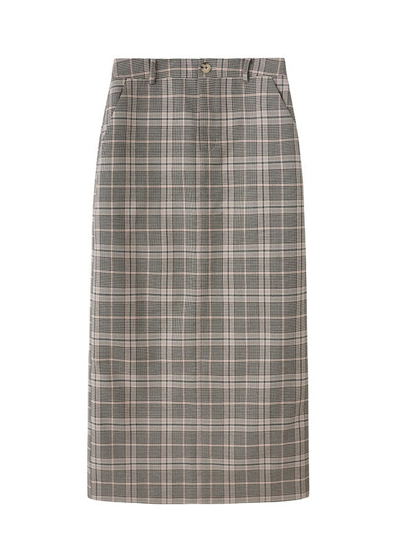 Plaid Bow Cropped Camisole ï¼?Long Skirt