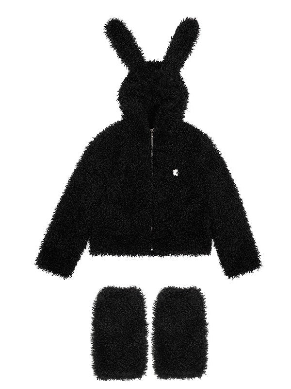 Rabbit Plush Zipper Jacket