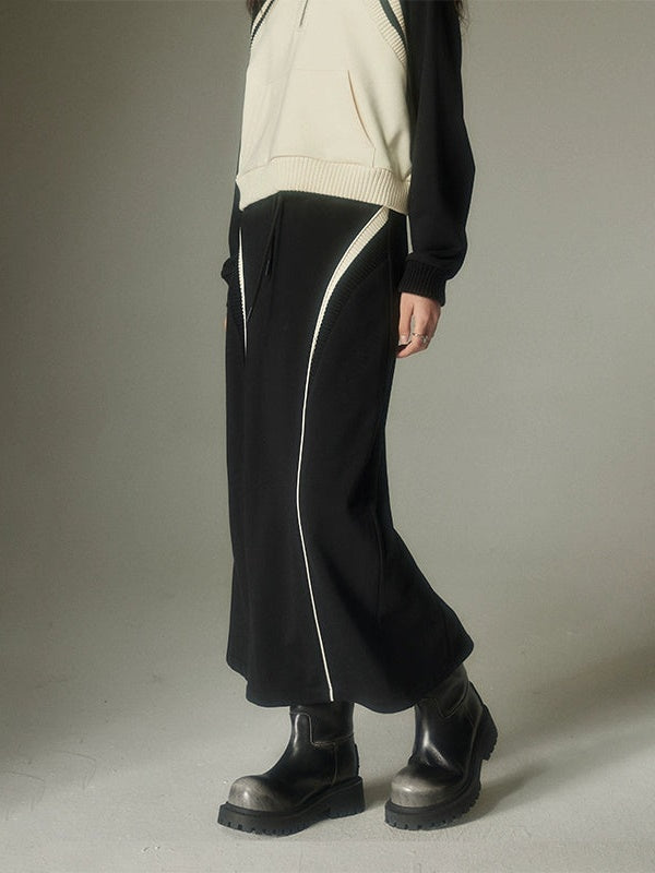 Half-ZIP Hooded Sweat Pulloverï¼?Line Skirt