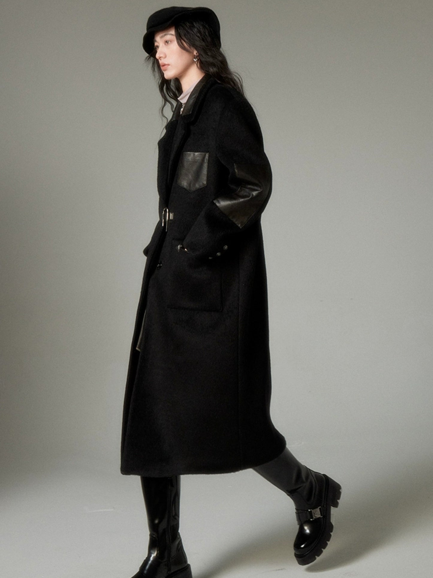 Leather Stitch Chester Coat