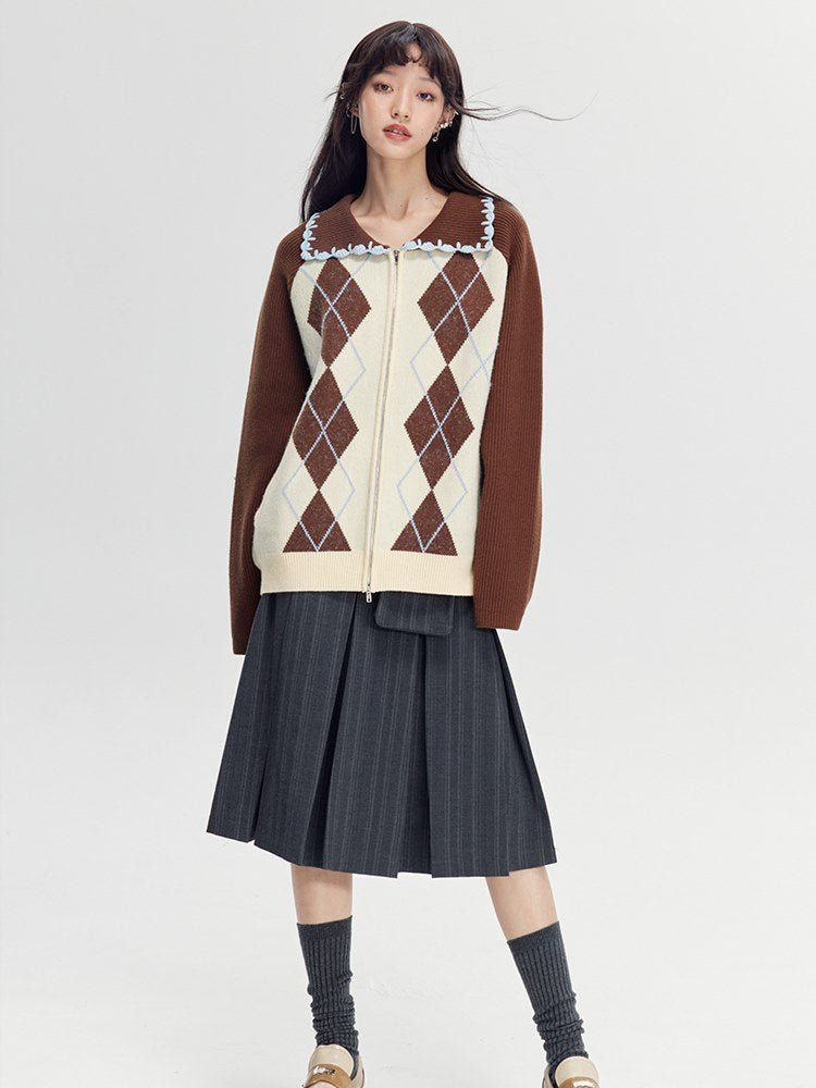 Argyle Knit Jacket