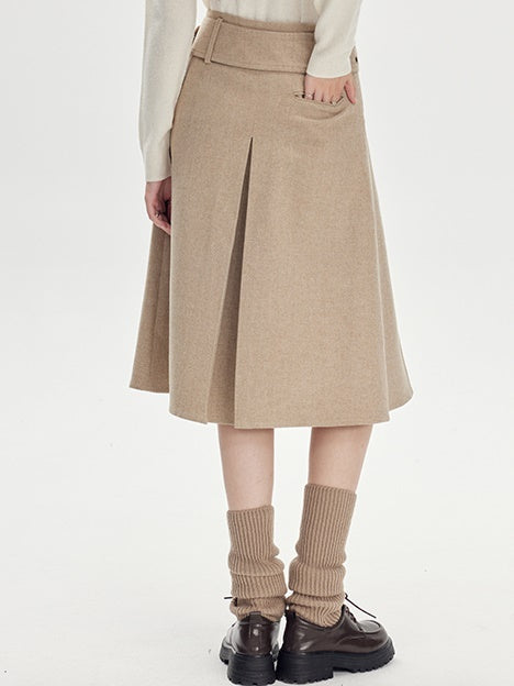 Woolen Pleated Skirt