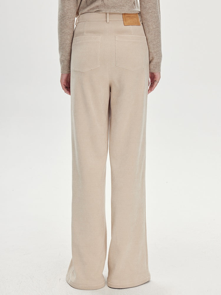 Ankle Slit Corduroy Trousers