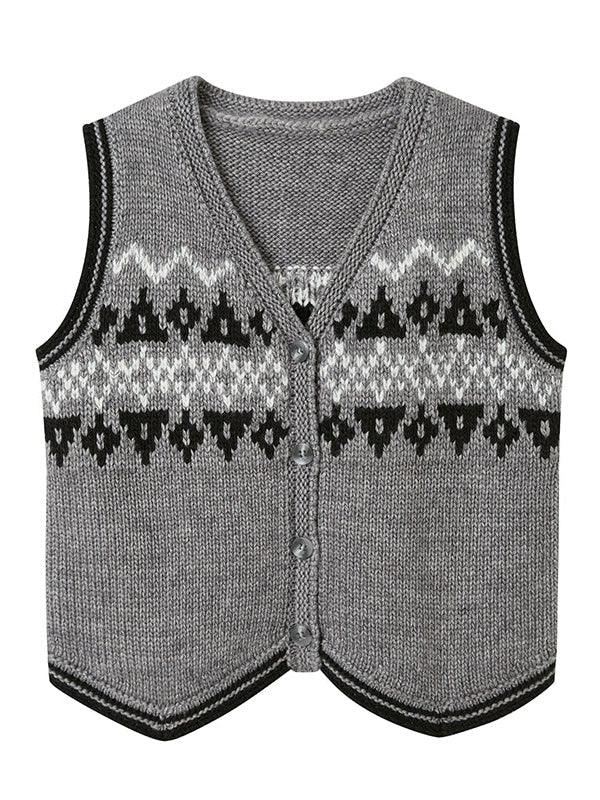 Fair Isle Jacquard Retro Vest