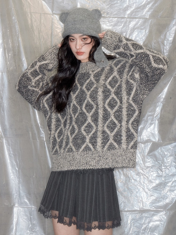 Cable Crew Neck Sweater