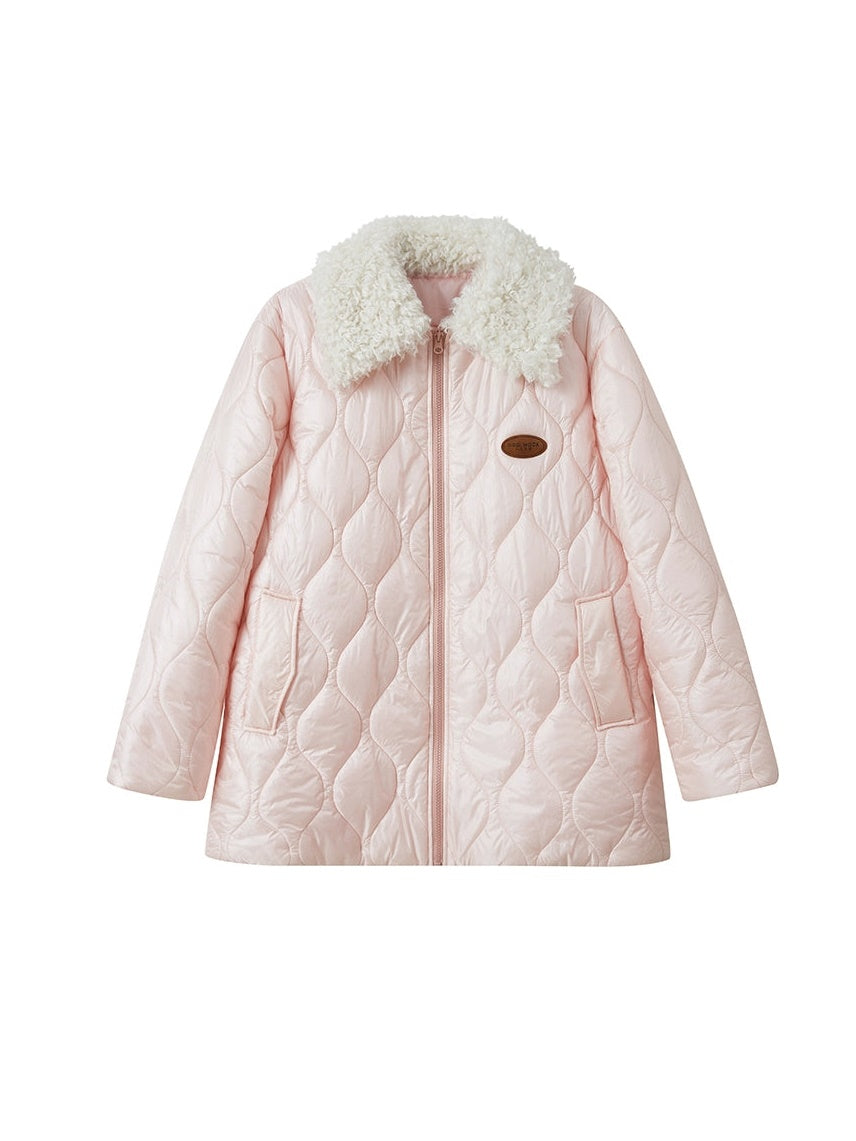 Fur Lapel Gourd Pattern Warm Padded Coat