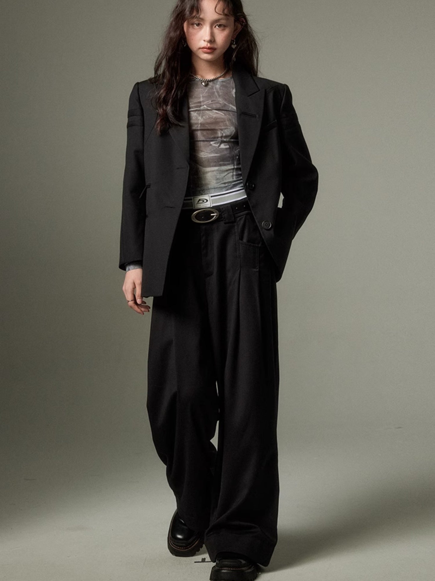 Double Waist Wide Leg Pants