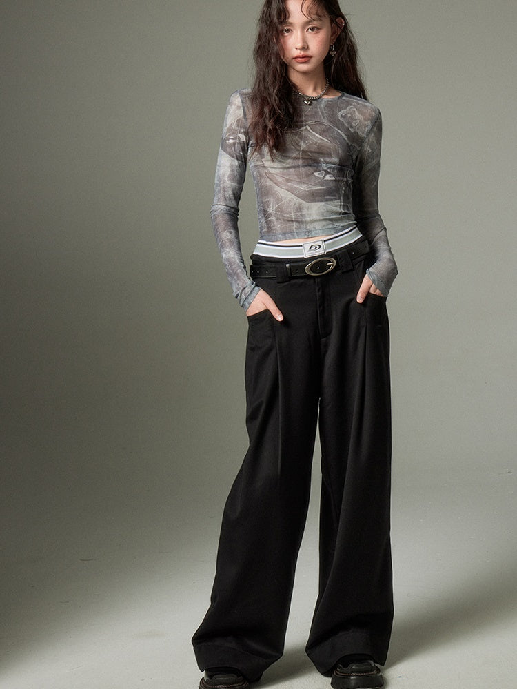 Double Waist Wide Leg Pants