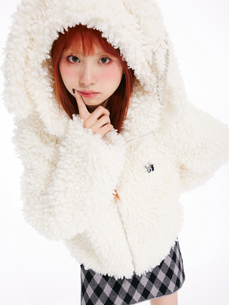 Rabbit Plush Zipper Jacket