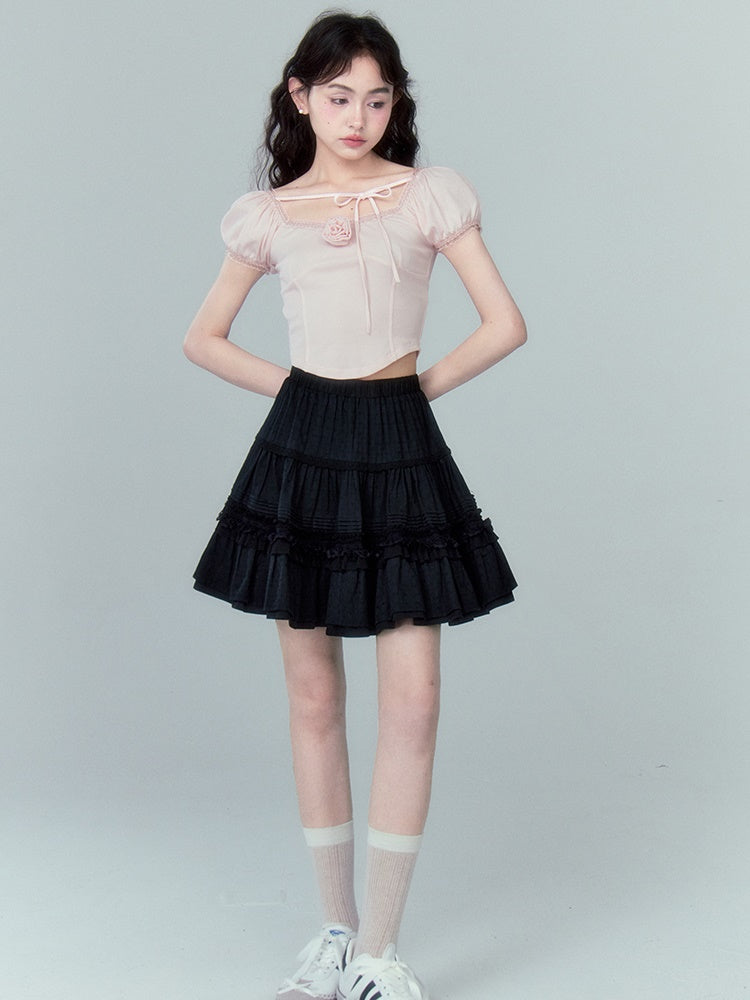 Jacquard Lace Cake Puffy Skirt