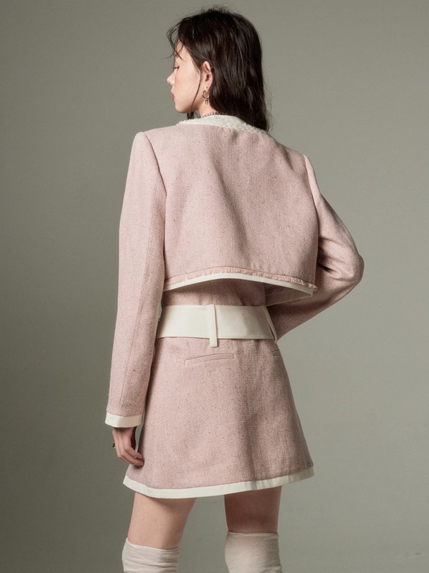 Chic Tweed Short Jacket ï¼?Slip Skirt