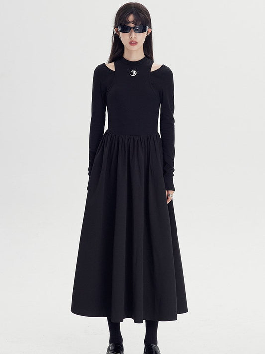 A-Line Long Sleeve Knit Dress