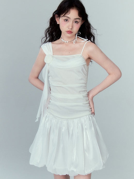 Flower Bud Fluffy Tassel Dress