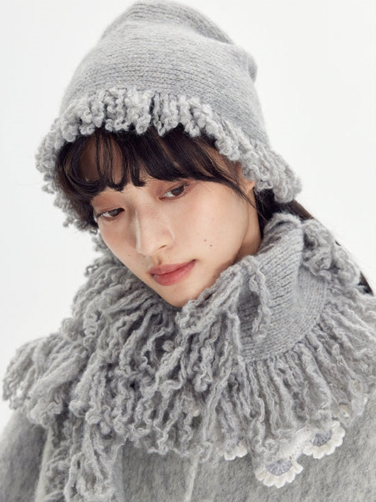 Fringed Hat & Muffler