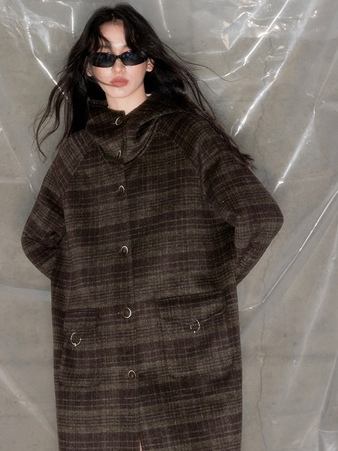 Plaid Hooded Double-sided Coat