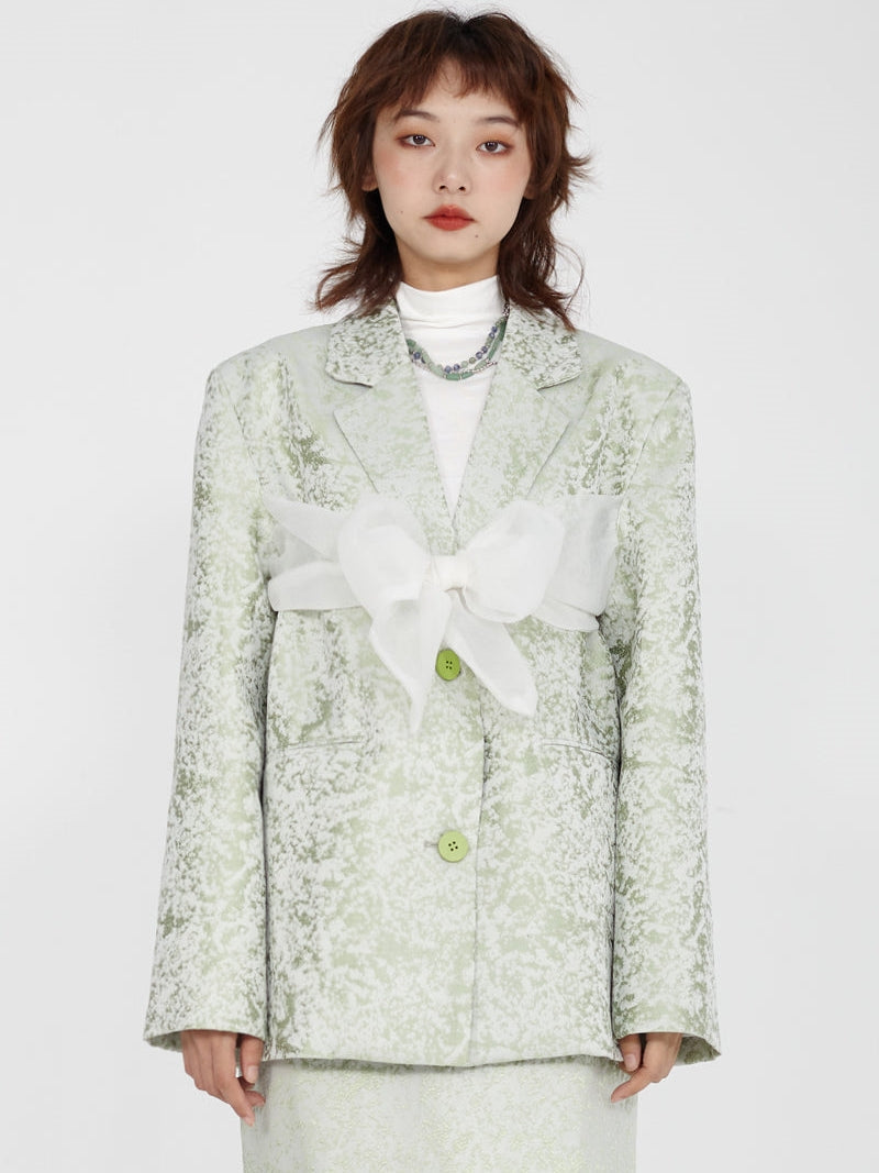 Embroidered Bow Niche Suit Jacket