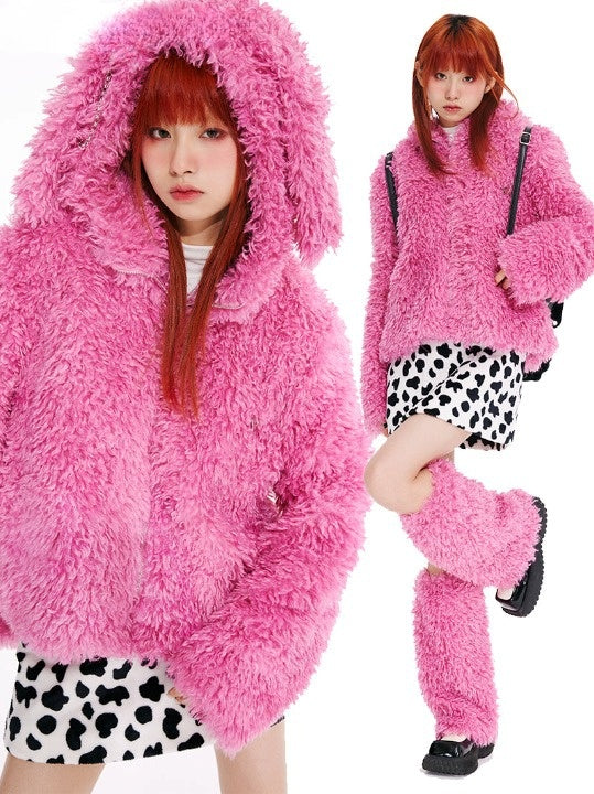 Rabbit Plush Zipper Jacket