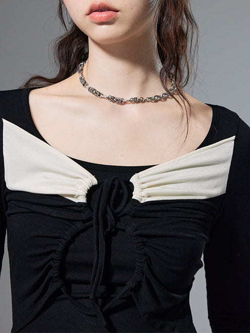 Square Neck Tight-fitting Long-sleeved Bottoming Shirt