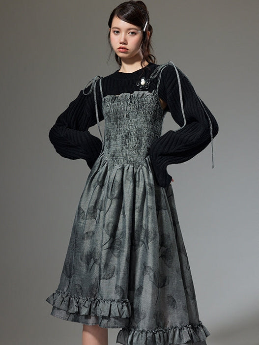 Floral Suspender Skirt