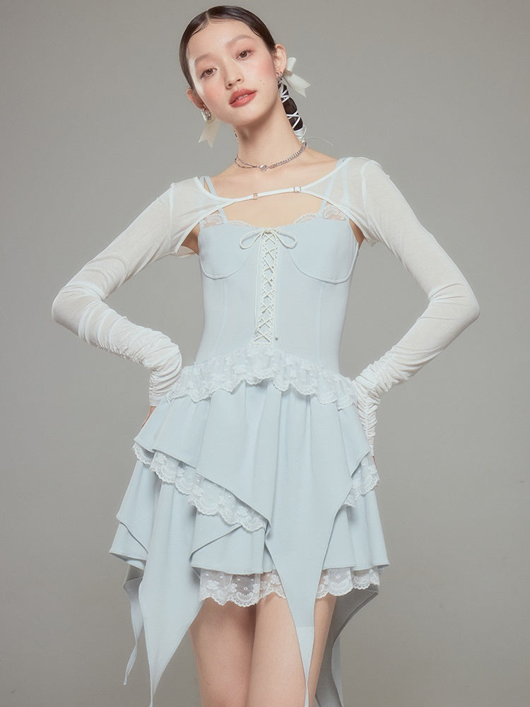 Lace Ballet Suspender Dress ï¼?Sleeve Top