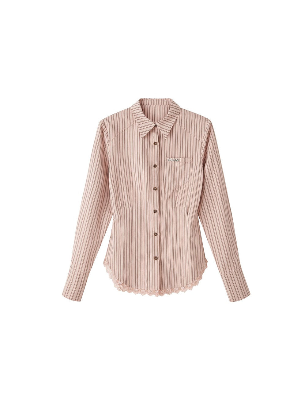Lace Stitch Waist Slim Shirt