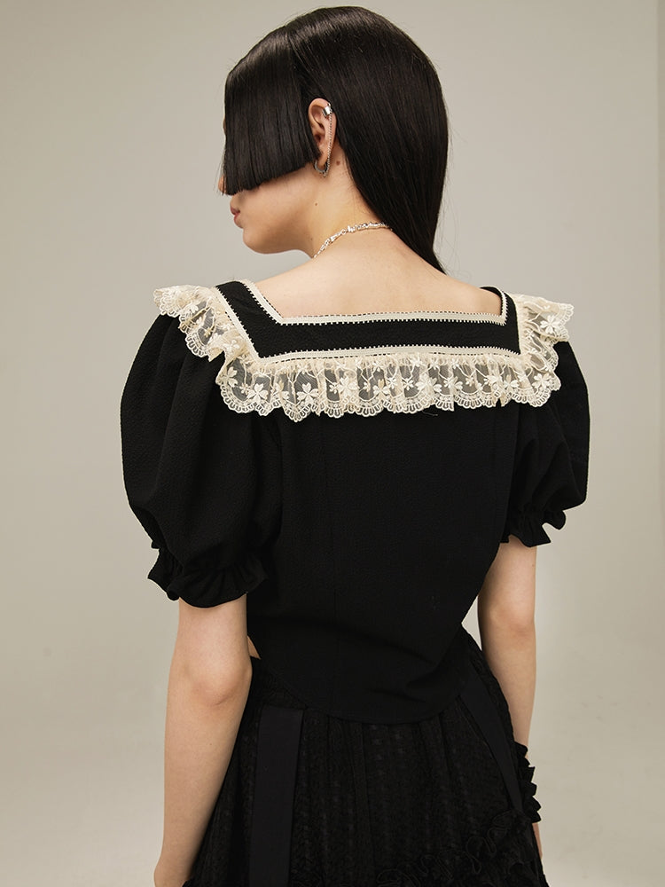 Lace Square Neck Top