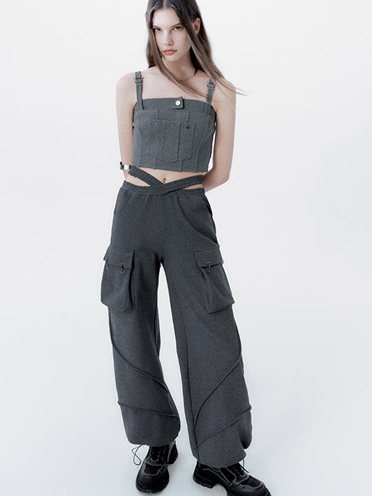 Three-dimensional Pocket Vest & Casual Pants