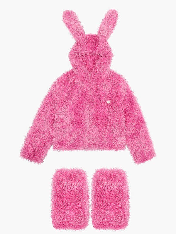 Rabbit Plush Zipper Jacket