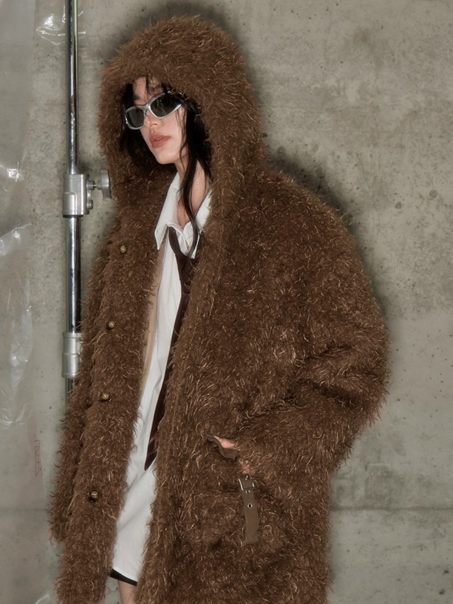 Hooded Eco-friendly Fur Coat