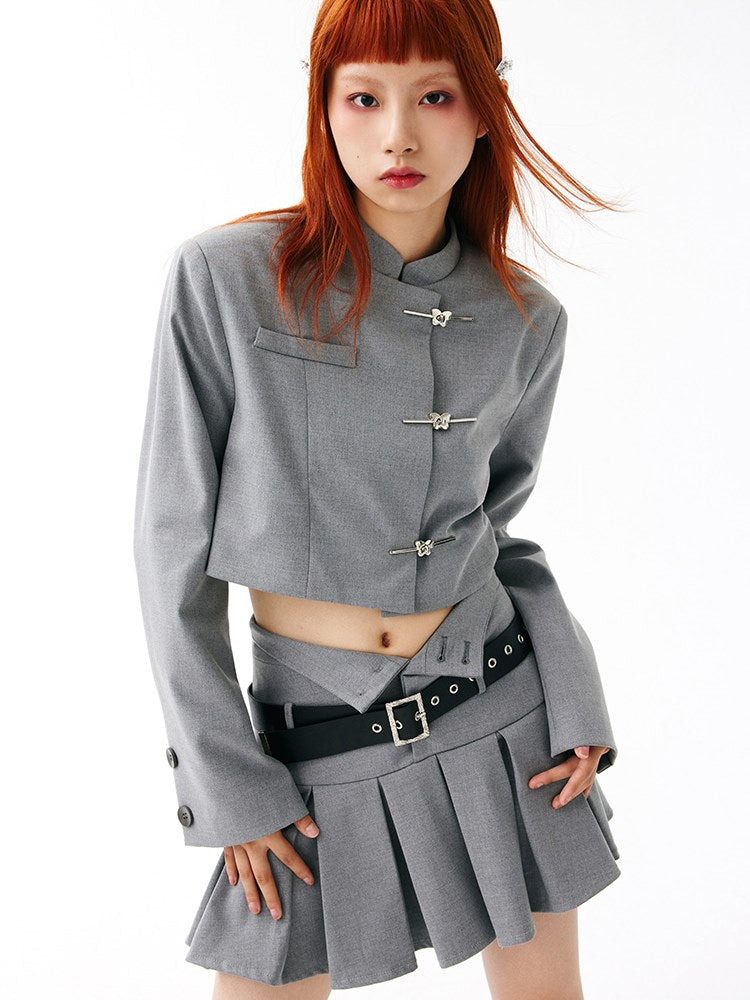 Chinese-style Low-waist Skirt & Short Jacket