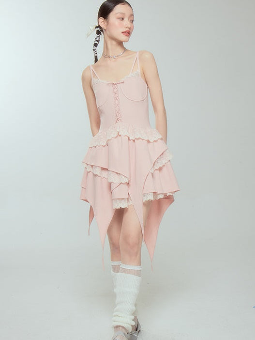 Lace Ballet Suspender Dress ï¼?Sleeve Top