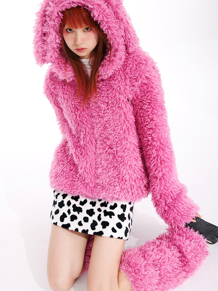 Rabbit Plush Zipper Jacket