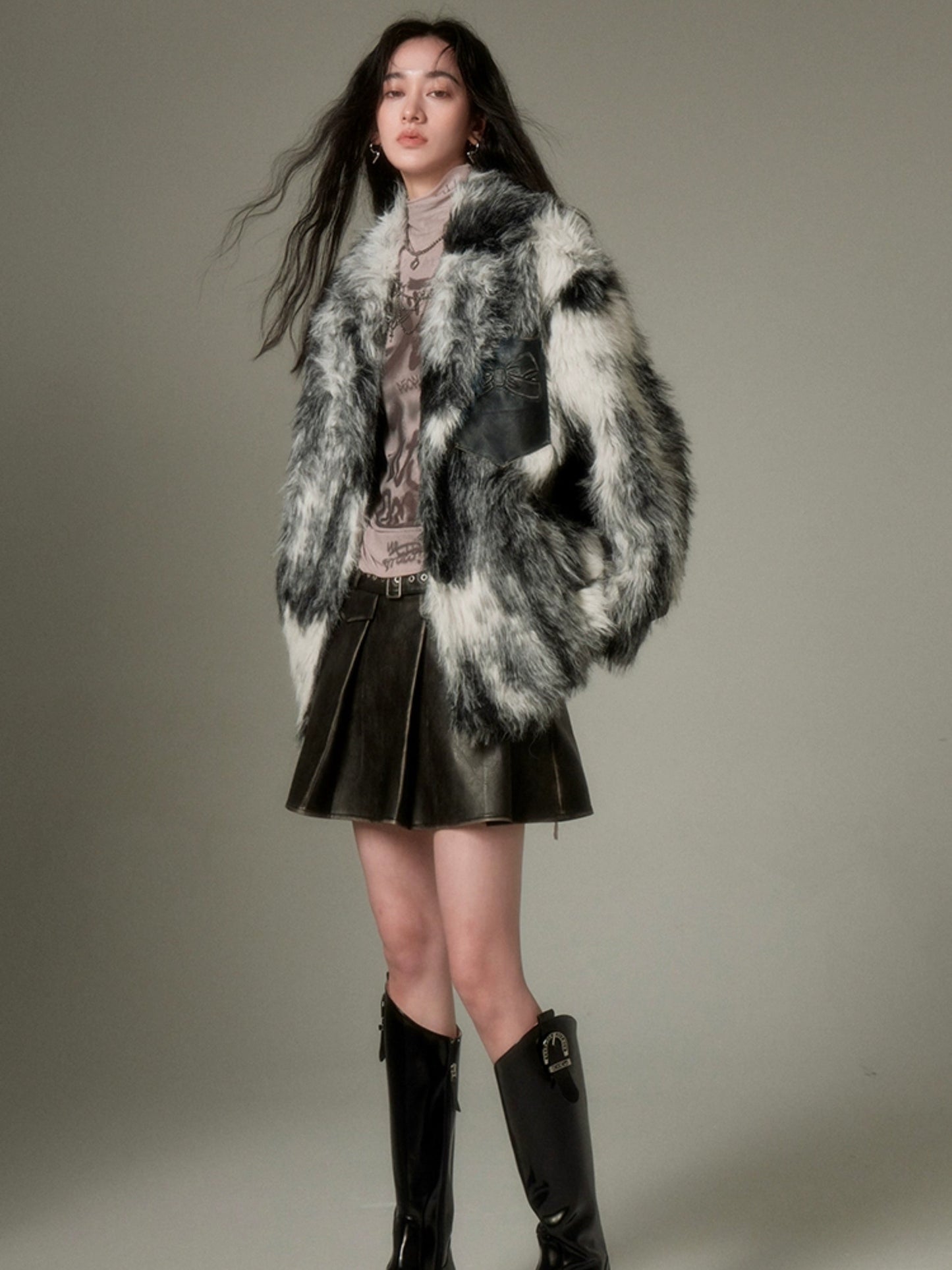 Animal Print Eco-friendly Fur Jacket