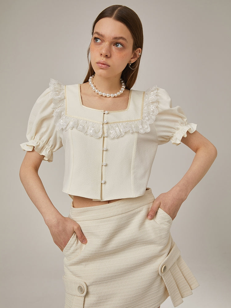 Lace Square Neck Top