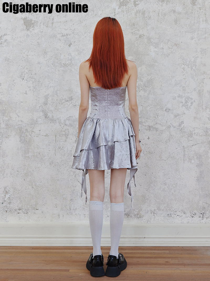 Shiny Glitter Halter Neck Dress