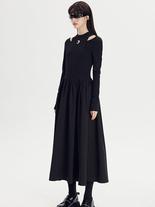 A-Line Long Sleeve Knit Dress