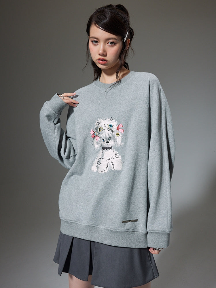 Puppy Embroidered Sweat