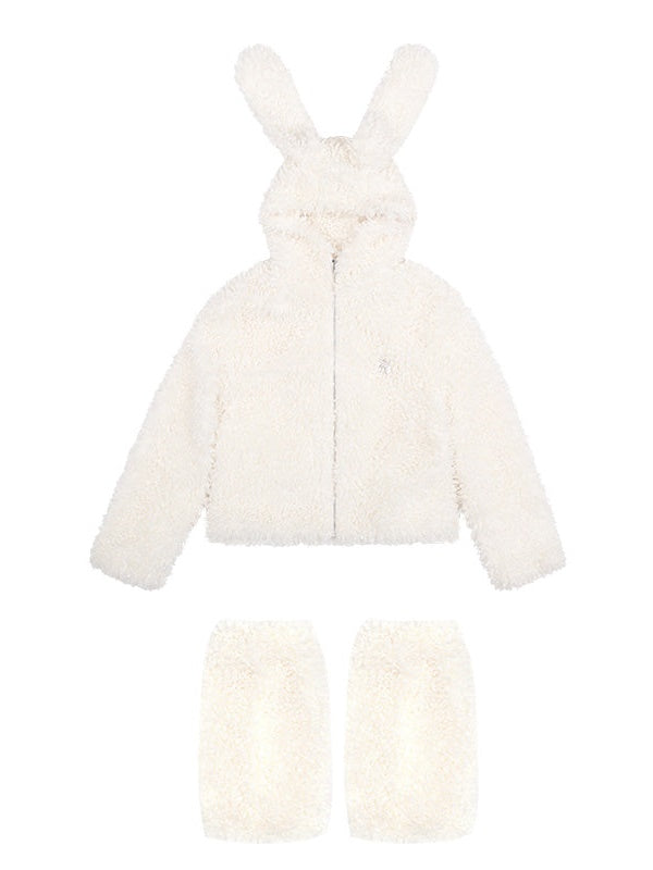 Rabbit Plush Zipper Jacket