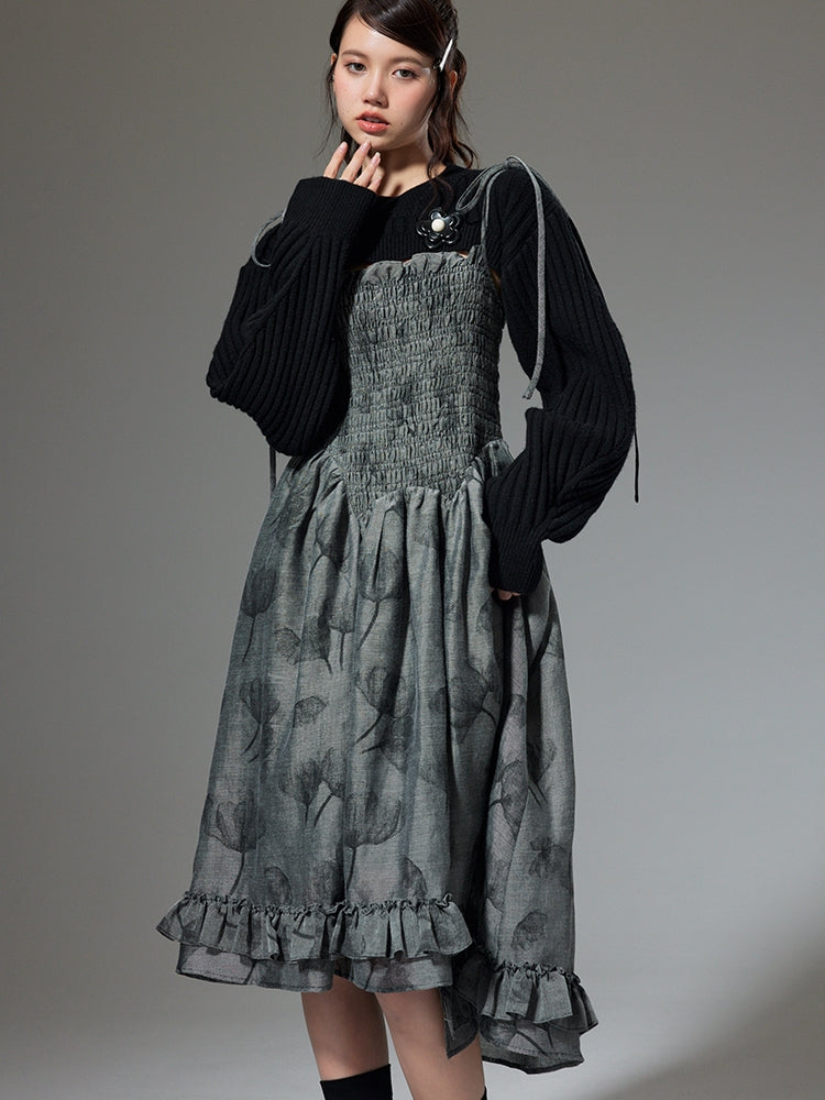Floral Suspender Skirt