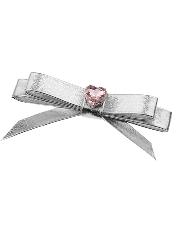PU Zircon Bow Choker & Hair Accessory