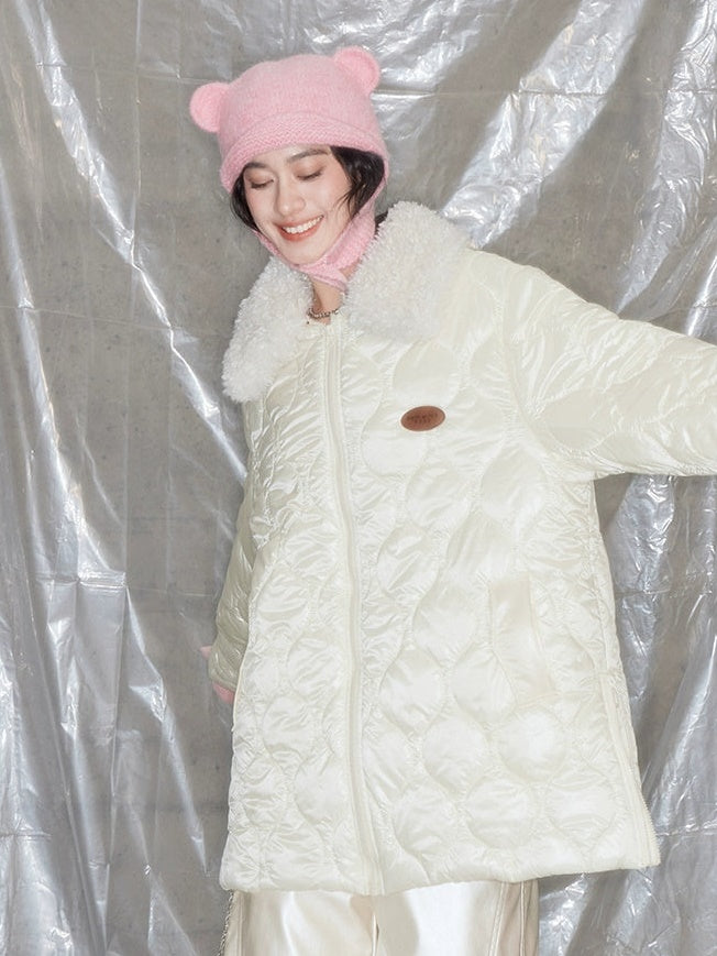 Fur Lapel Gourd Pattern Warm Padded Coat