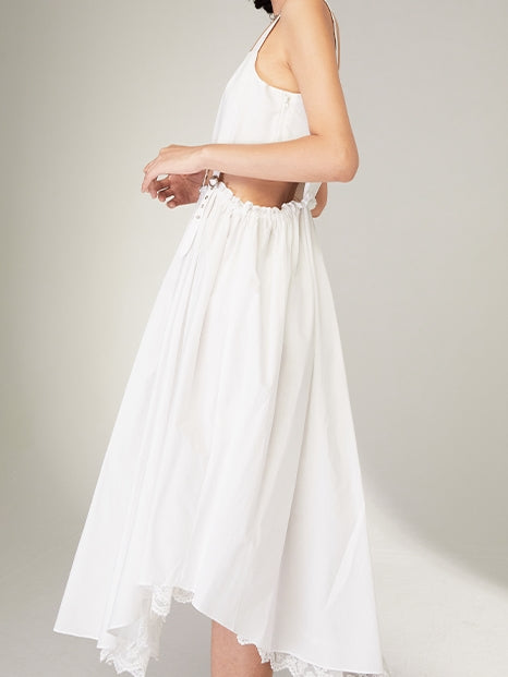 Navel Suspender Dress Mid-length