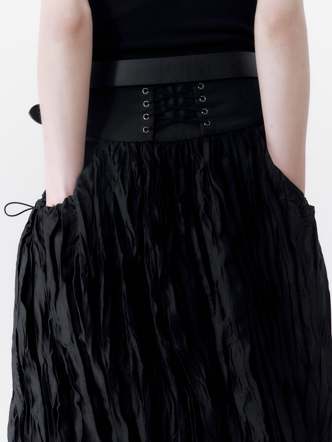 Fishbone Drawstring Skirt