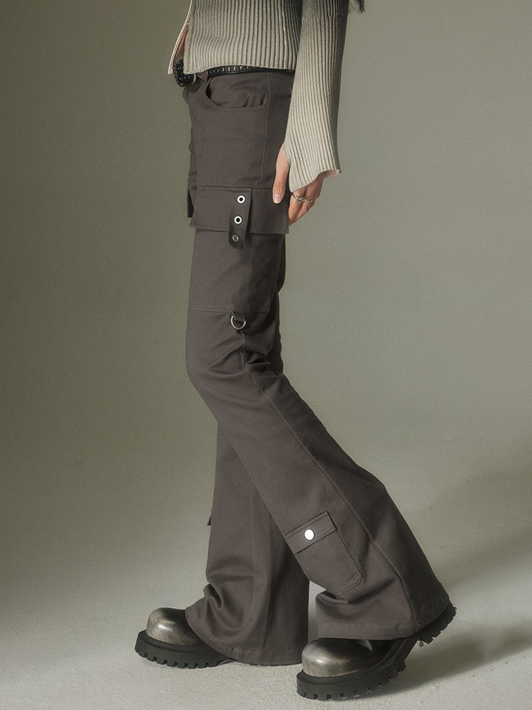 Flap Pocket Design Micro-flared Pants