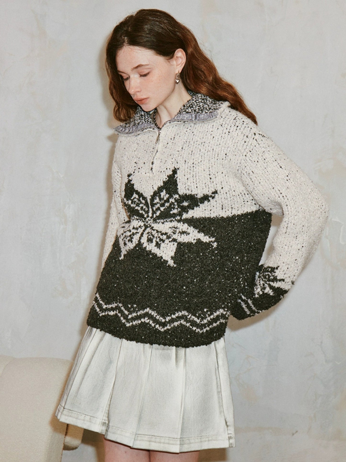 Snow Fair Island Half-zip Sweater