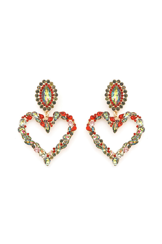 Crystal Heart Drop Earrings