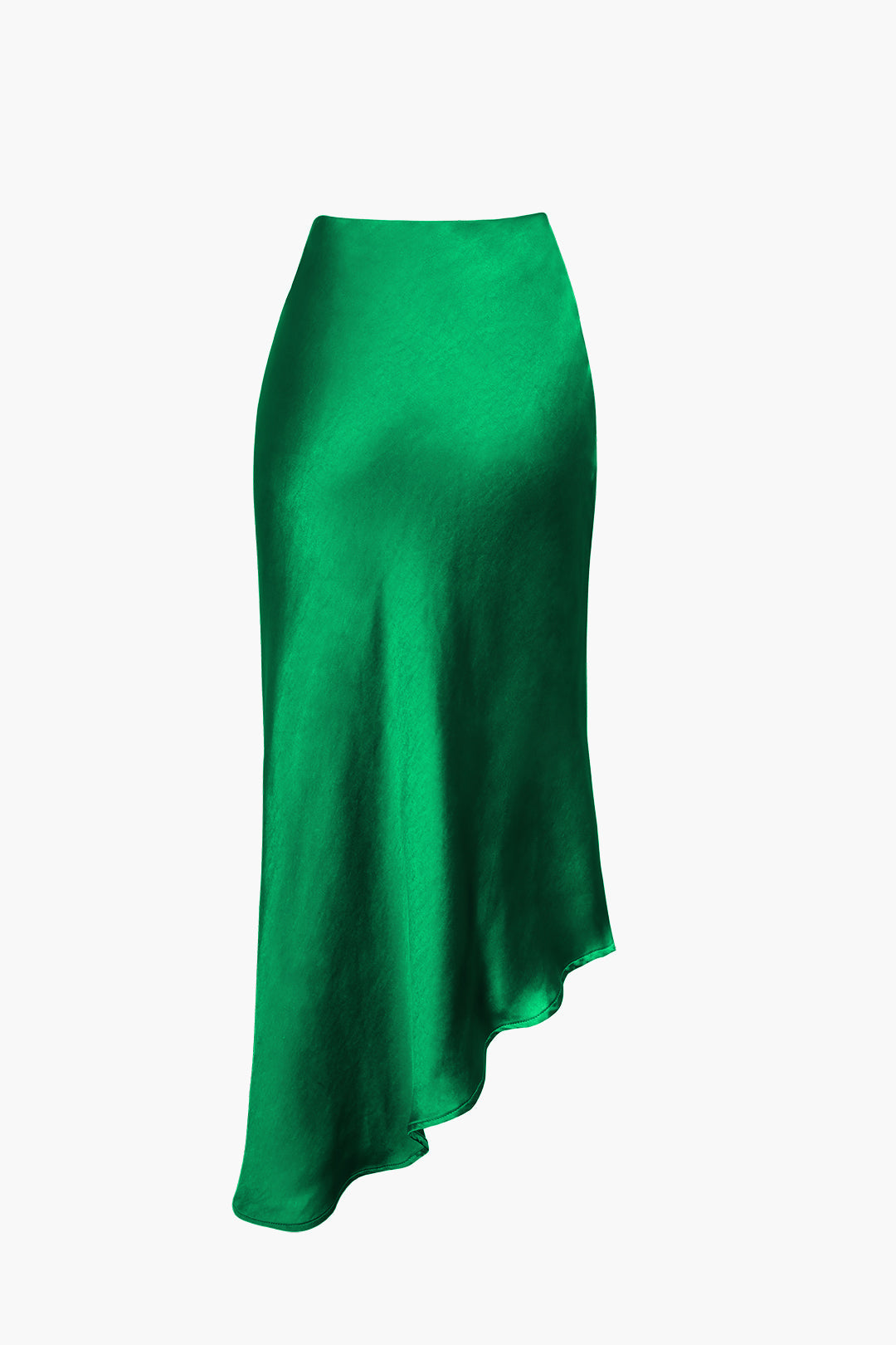 Asymmetric Hem Slit Button Deco Skirt